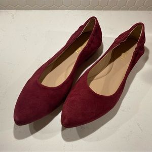 ITALEAU MARA FLEXLITE FLATS-Maroon Suede.